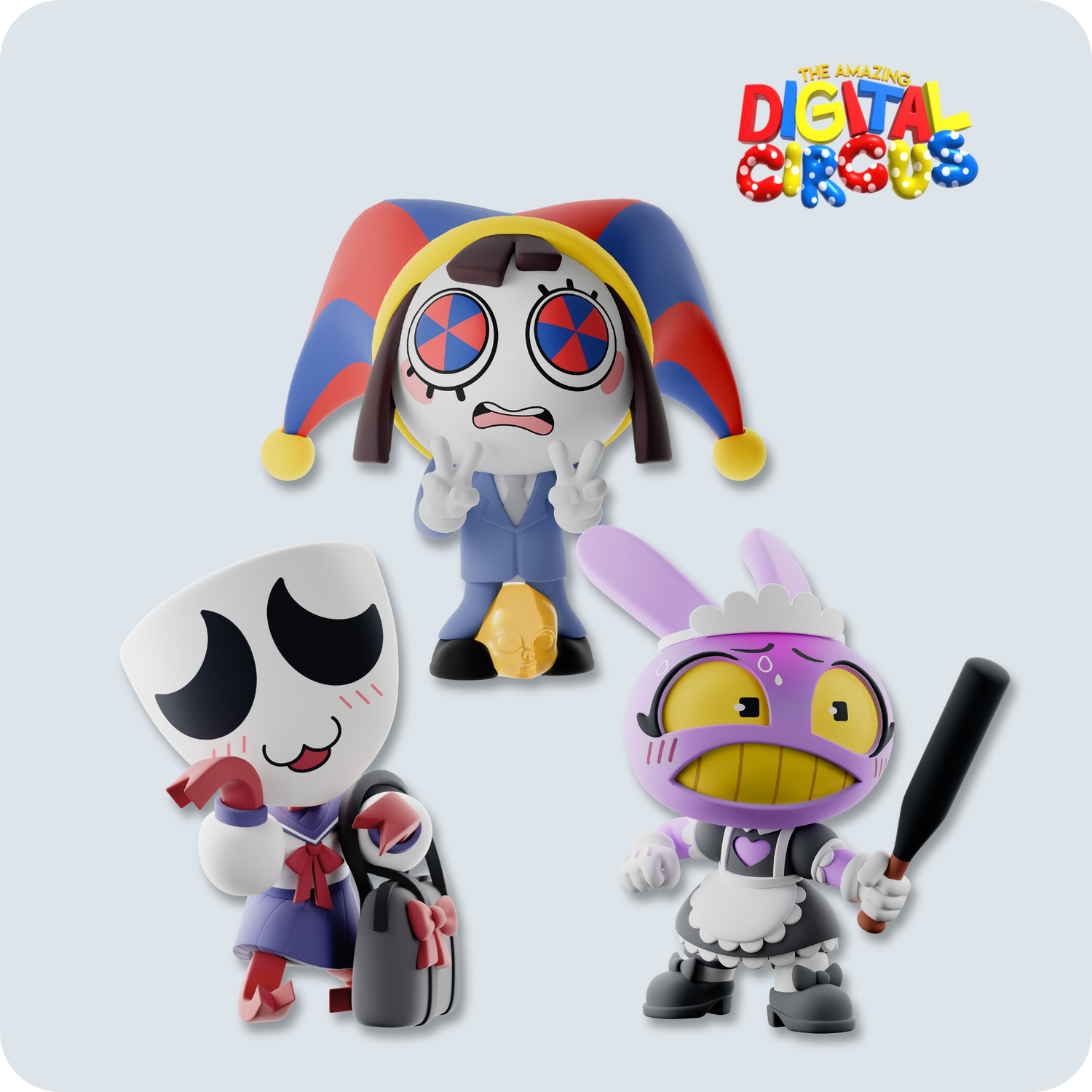 Serie de Animiniz disfrazados de El asombroso circo digital