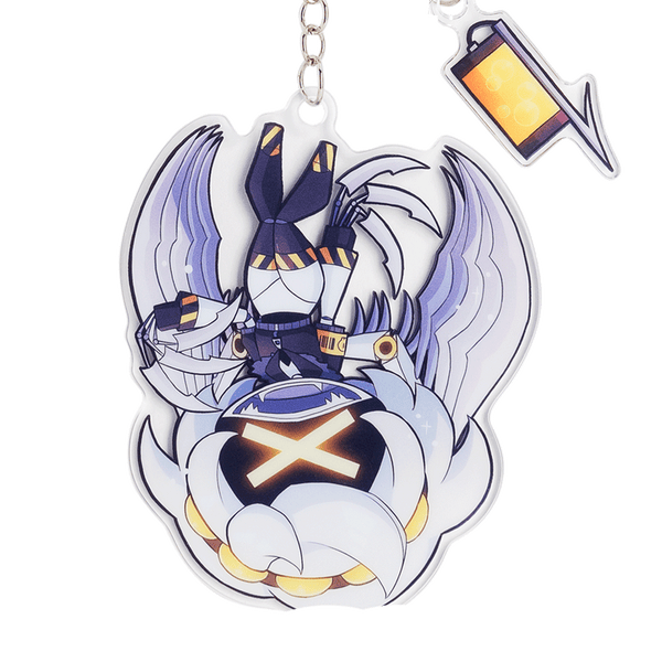 Llavero de V colgando cabeza abajo